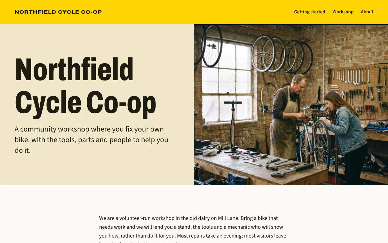 A site built with the Business template.